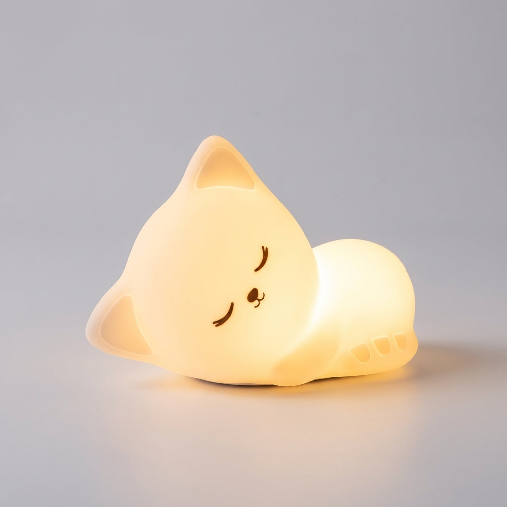 Kabellose aufladbare Tischlampe mit Katzensilhouette aus weichem Silikon