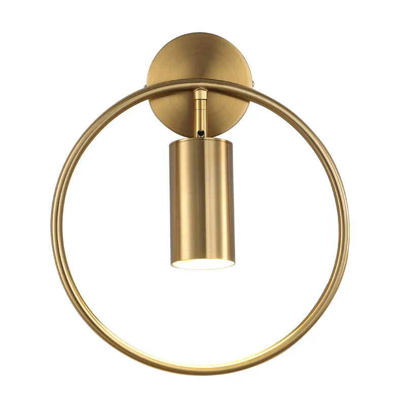 Skulpturale nordische minimalistische drehbare Wandleuchte mit kreisförmigem Ring