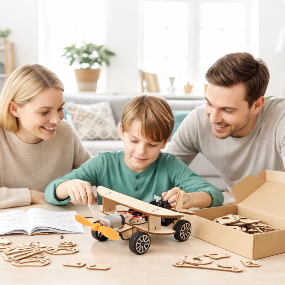 Pädagogisches Holz-Montageset zum Bauen eines Spielzeugautos