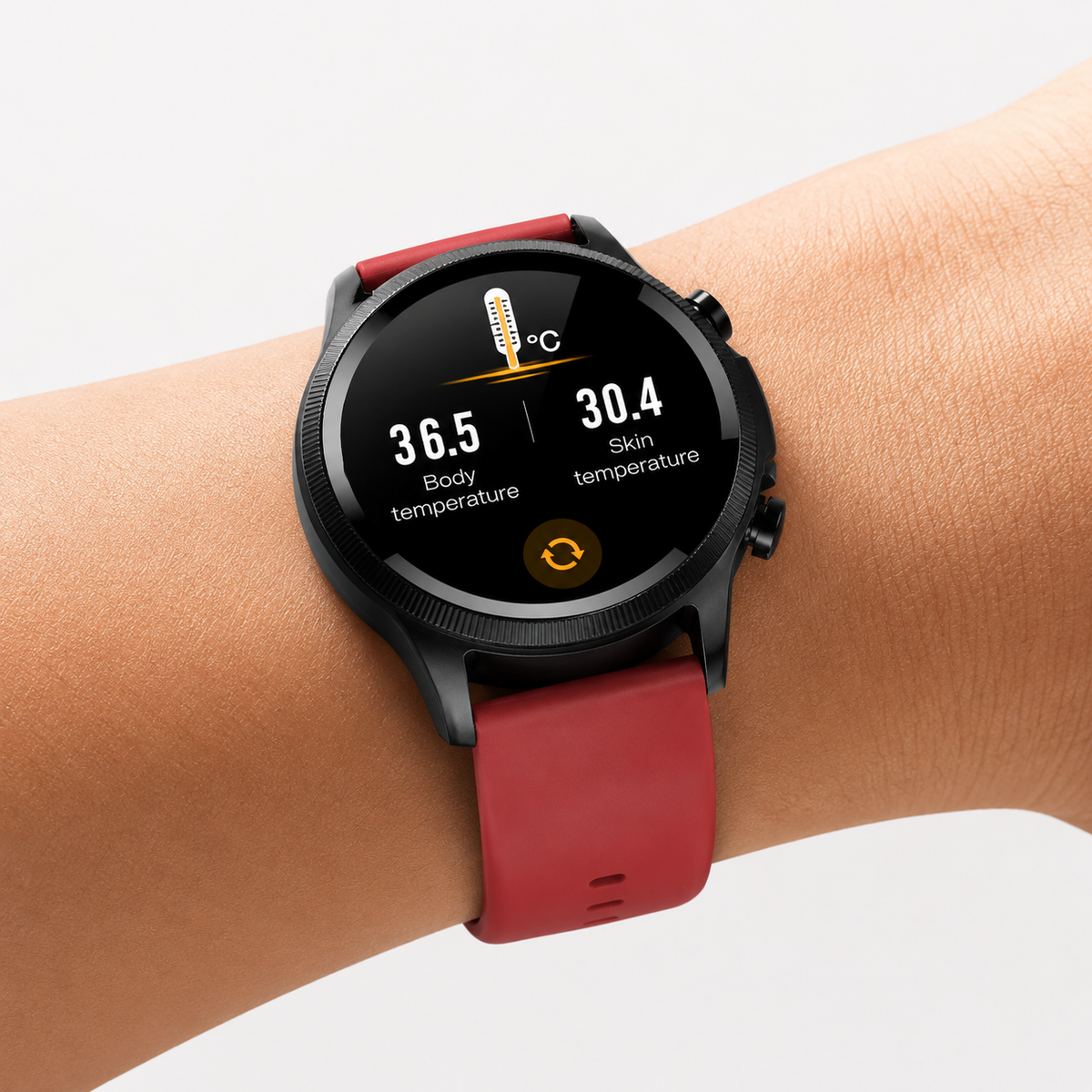 Elegante, am Handgelenk getragene Fitness-Tracker-Smartwatch mit Herzfrequenz- und Glukoseüberwachung
