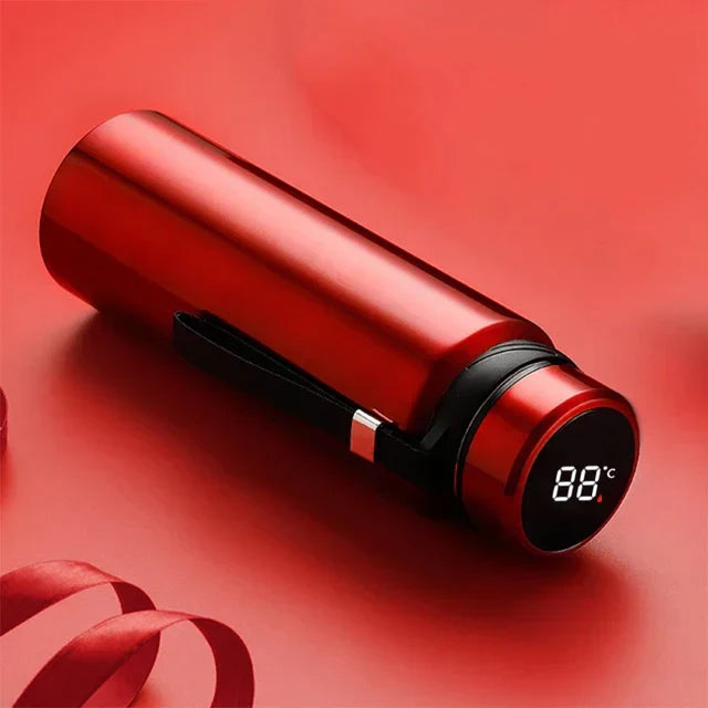 Elegante vakuumisolierte Edelstahl-Thermotrinkflasche mit Temperaturanzeige