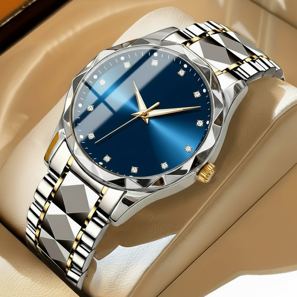 Leichte, kratzfeste Sportuhr aus Titan mit Doppelanzeige und Chronograph