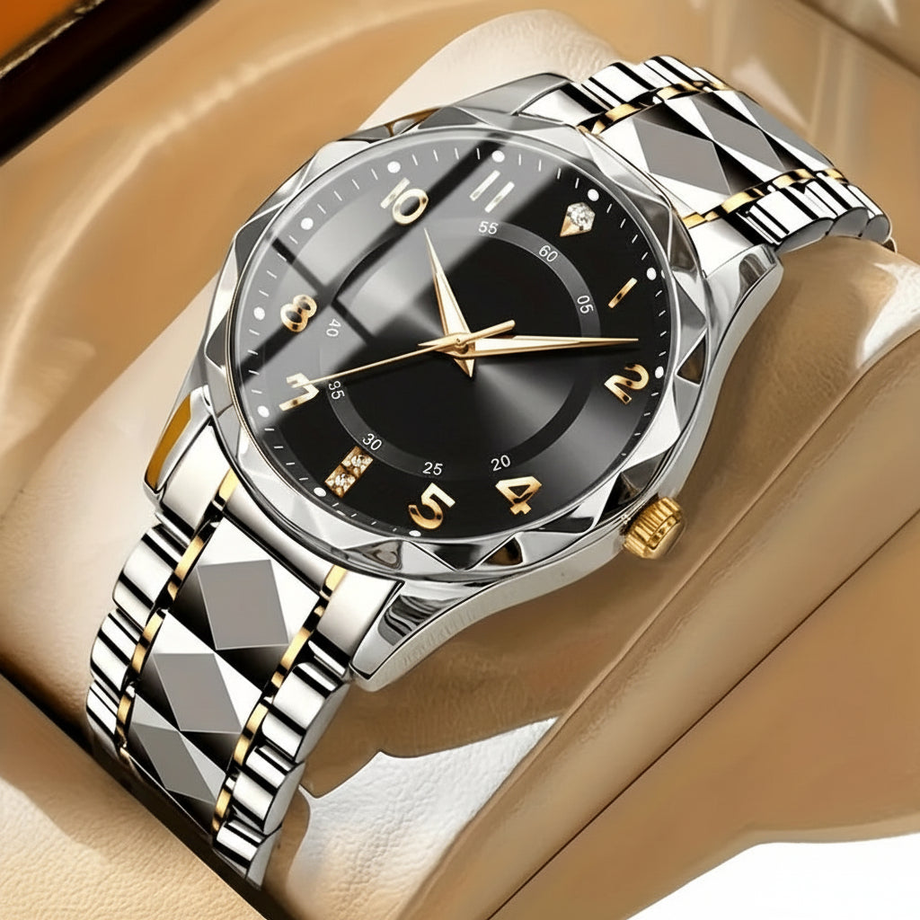 Leichte, kratzfeste Sportuhr aus Titan mit Doppelanzeige und Chronograph