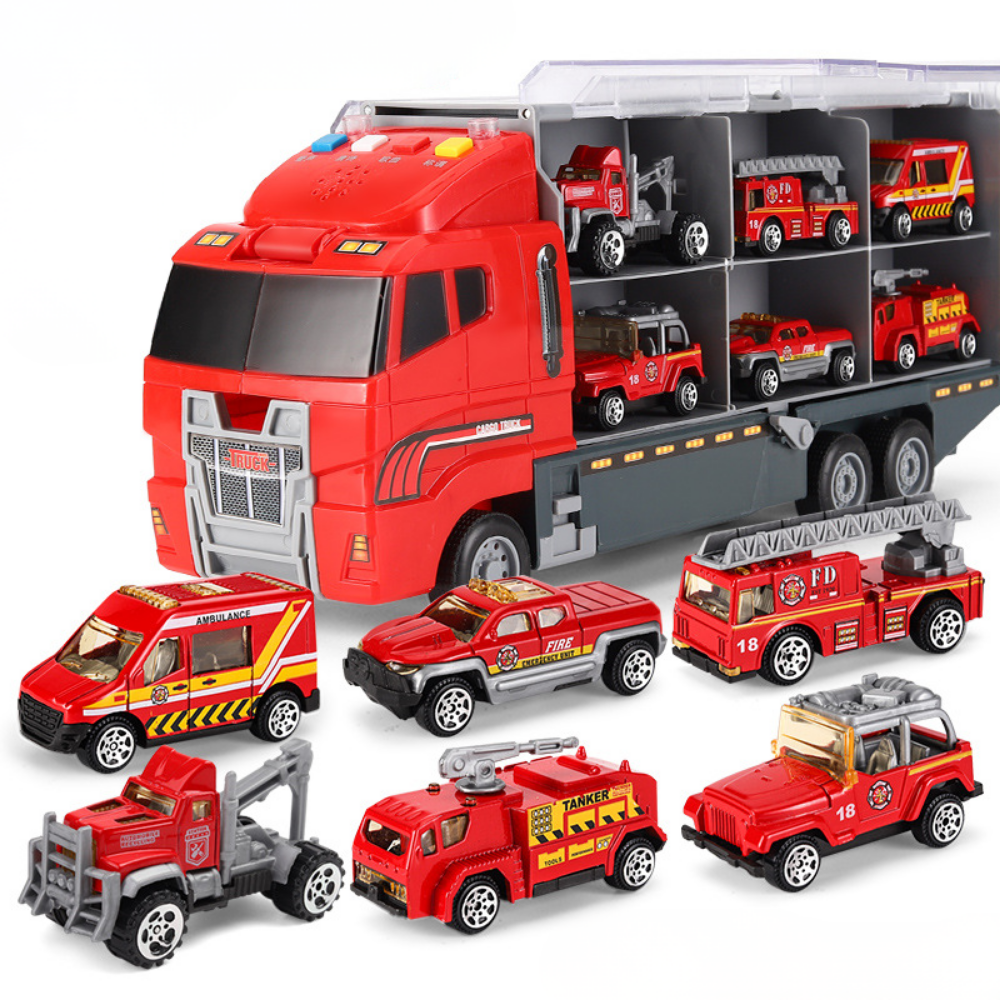 Realistisches Mini-Baufahrzeug-Transporter-Spielset aus Metall