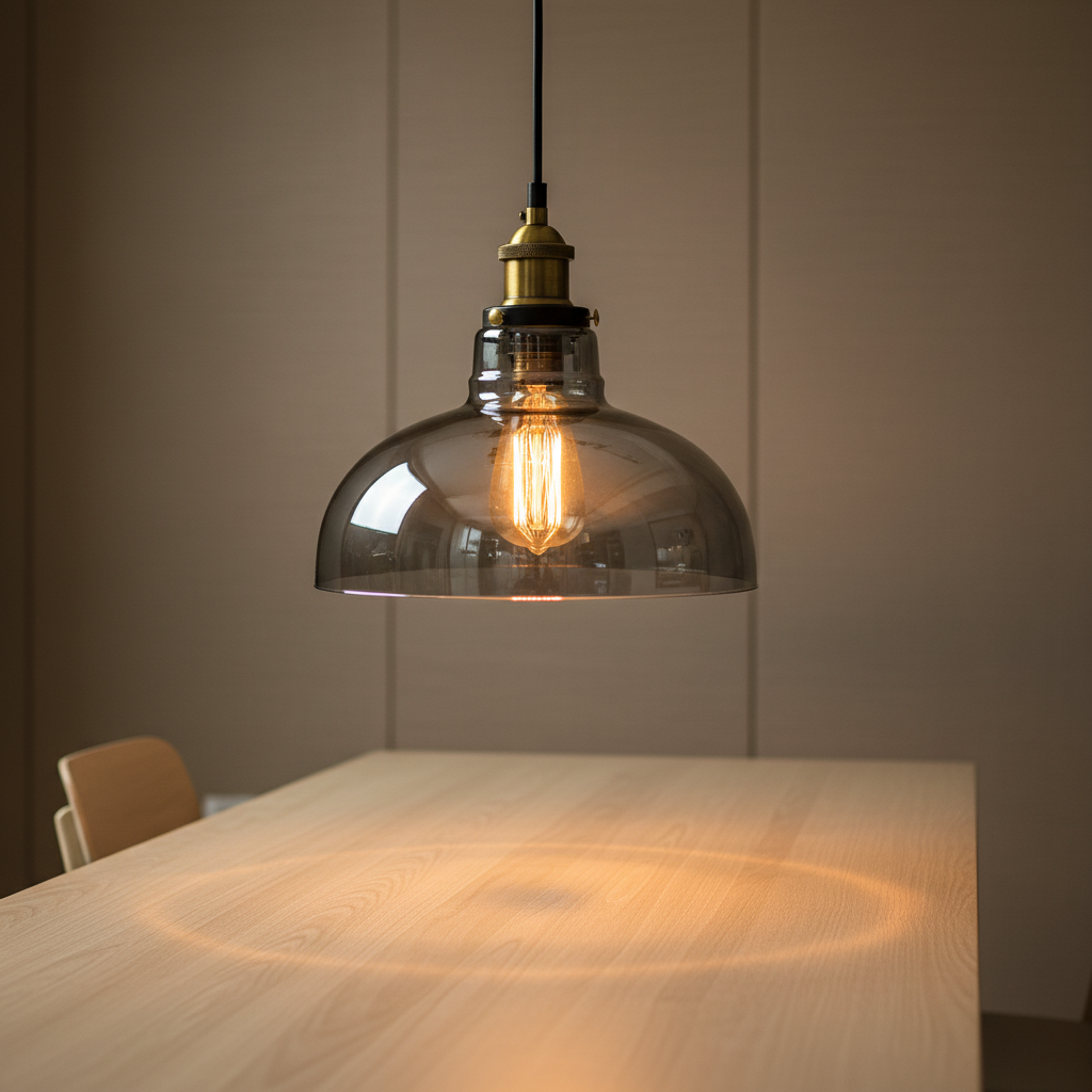 Zylindrische Vintage-Pendelleuchte aus Kristallglas im Industriestil mit verstellbarer Höhe