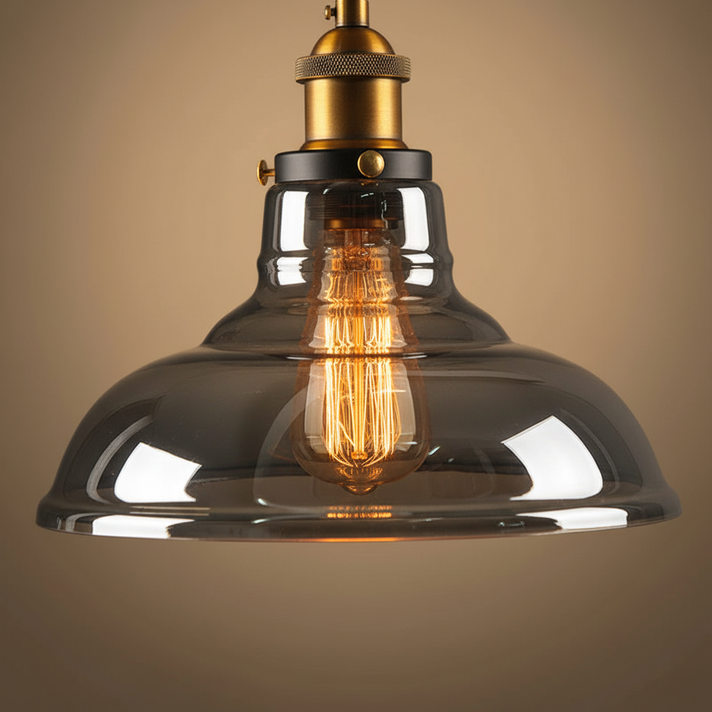 Zylindrische Vintage-Pendelleuchte aus Kristallglas im Industriestil mit verstellbarer Höhe