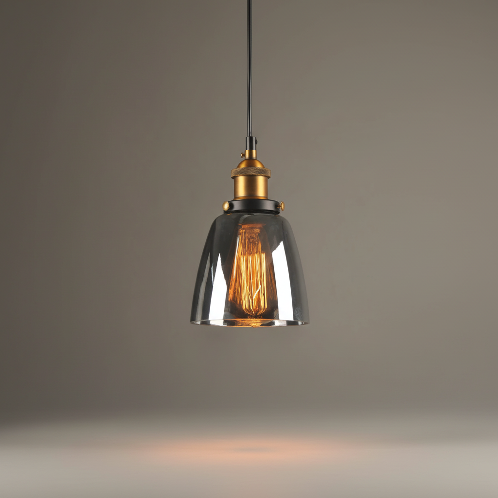 Zylindrische Vintage-Pendelleuchte aus Kristallglas im Industriestil mit verstellbarer Höhe
