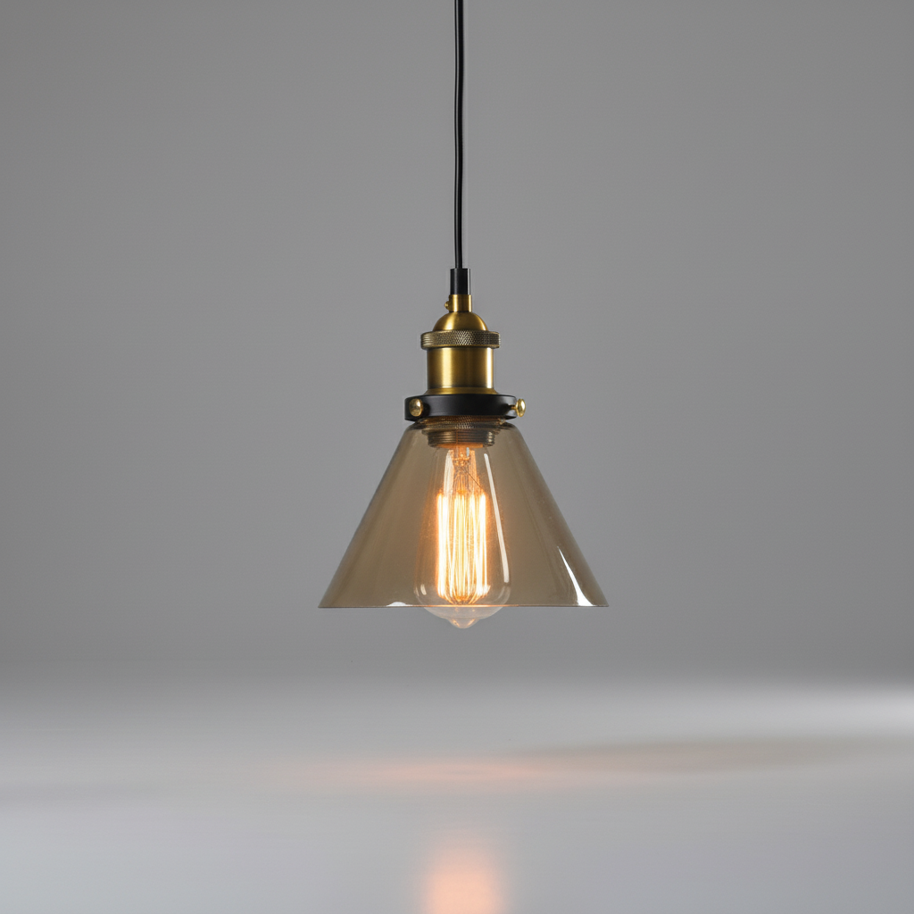 Zylindrische Vintage-Pendelleuchte aus Kristallglas im Industriestil mit verstellbarer Höhe