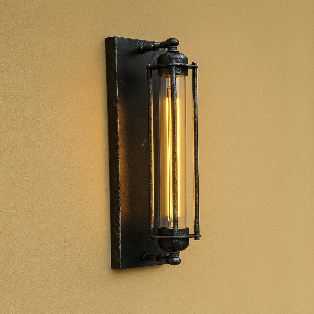 Schmale Vintage-Wandleuchte aus Metall zur Wandmontage für Innenräume