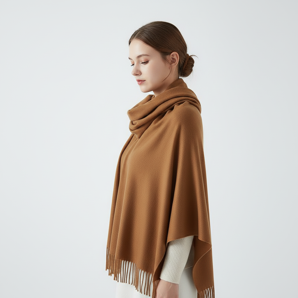 Blødt oversized sjal med diamantmønster