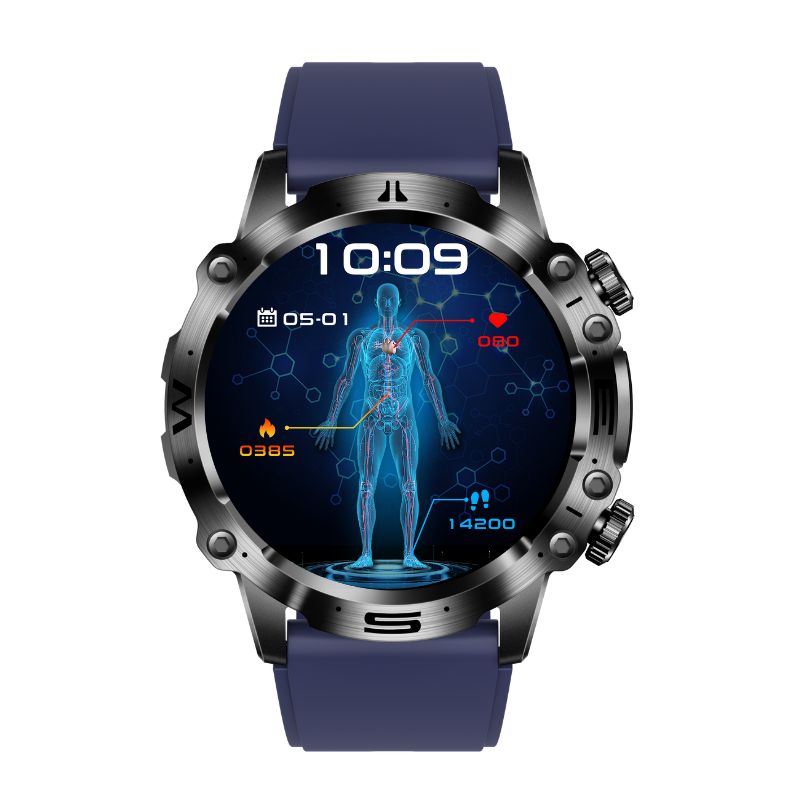 Fitness-Smartwatch mit AMOLED-Touchscreen, EKG, Blutdruckmessung und Bluetooth-Anruffunktion