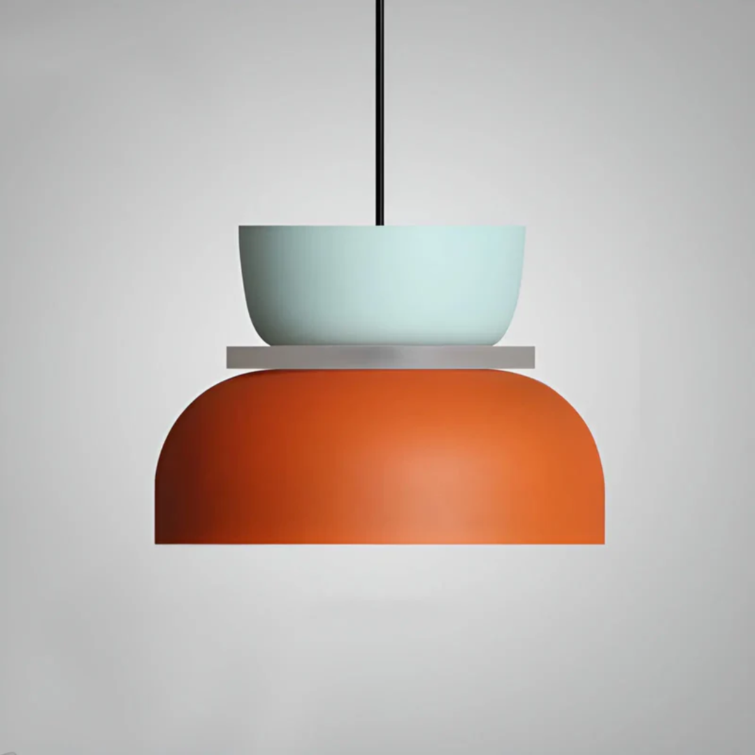 Pendelleuchte mit Macaron-Metalldom, mehreren Farben und einer Glühbirne