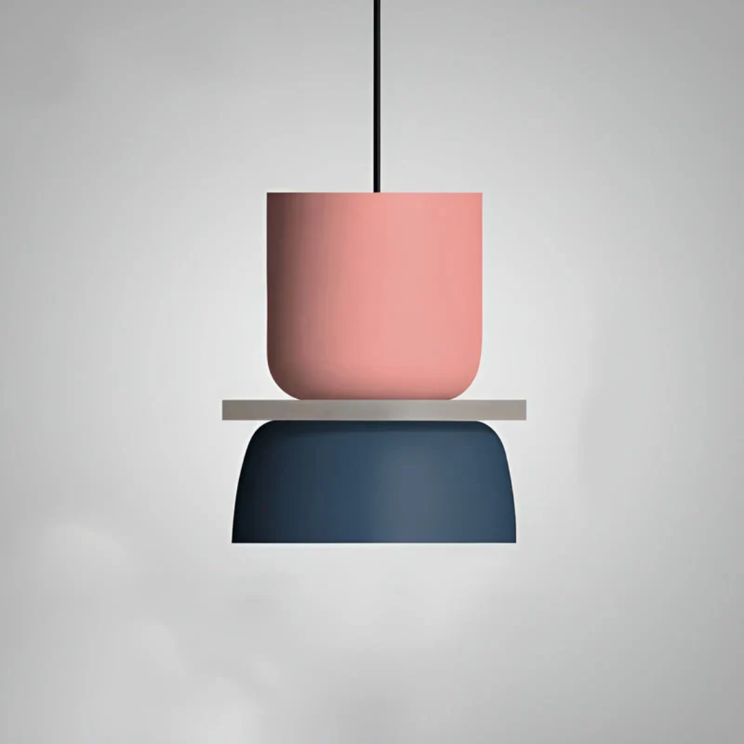 Pendelleuchte mit Macaron-Metalldom, mehreren Farben und einer Glühbirne