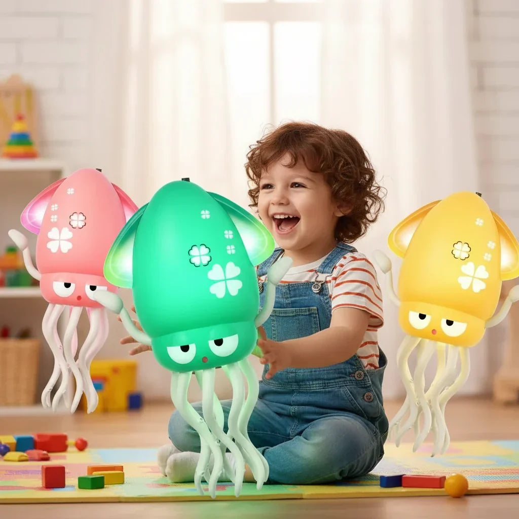 Krabbelnder, musikalischer und tanzender Oktopus als sensorisches Spielzeug für die Spielzeit