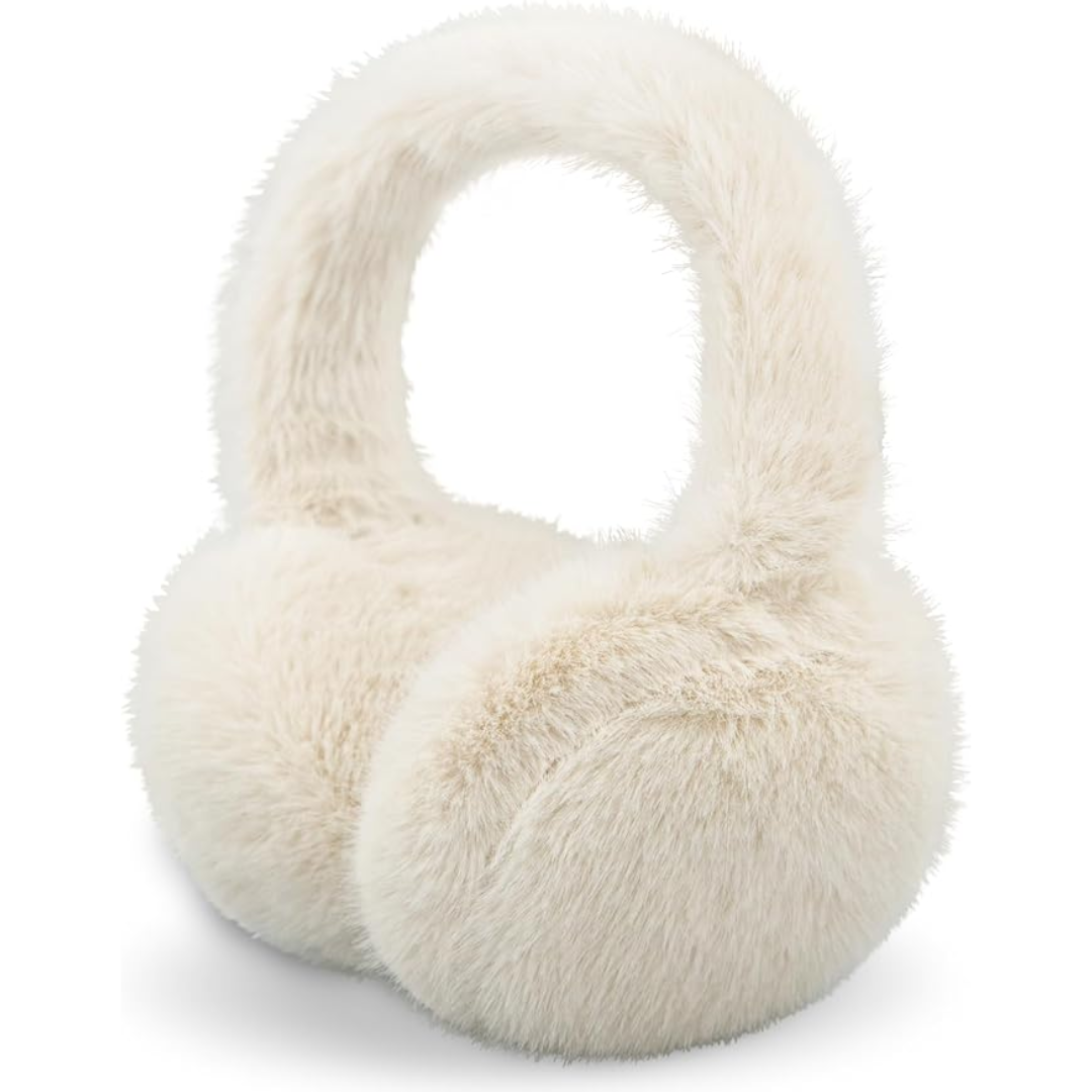 Fluffy, foldbare vinterørevarmere i imiteret pels med fleecefor