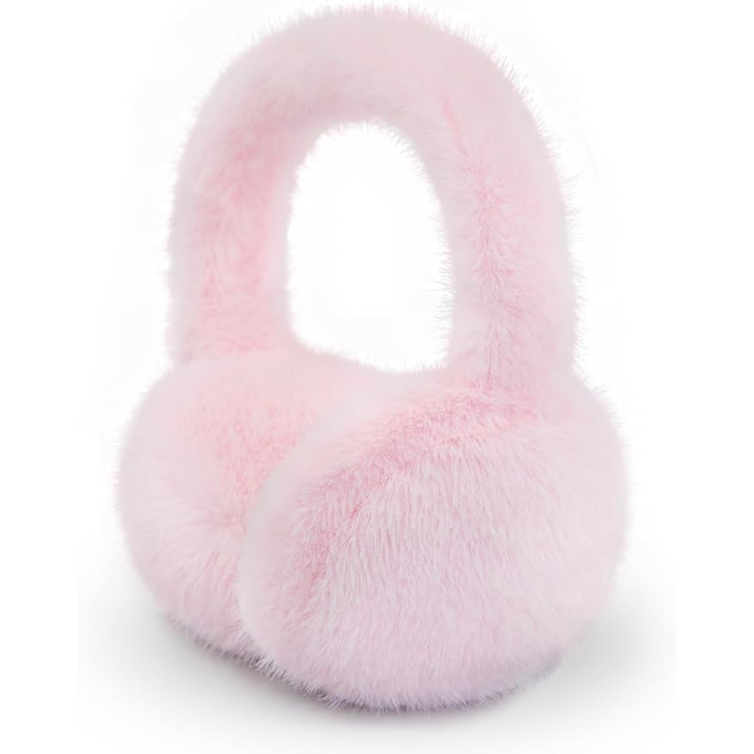 Fluffy, foldbare vinterørevarmere i imiteret pels med fleecefor