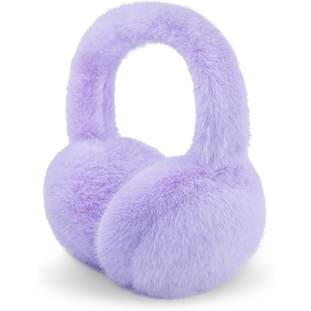 Fluffy, foldbare vinterørevarmere i imiteret pels med fleecefor