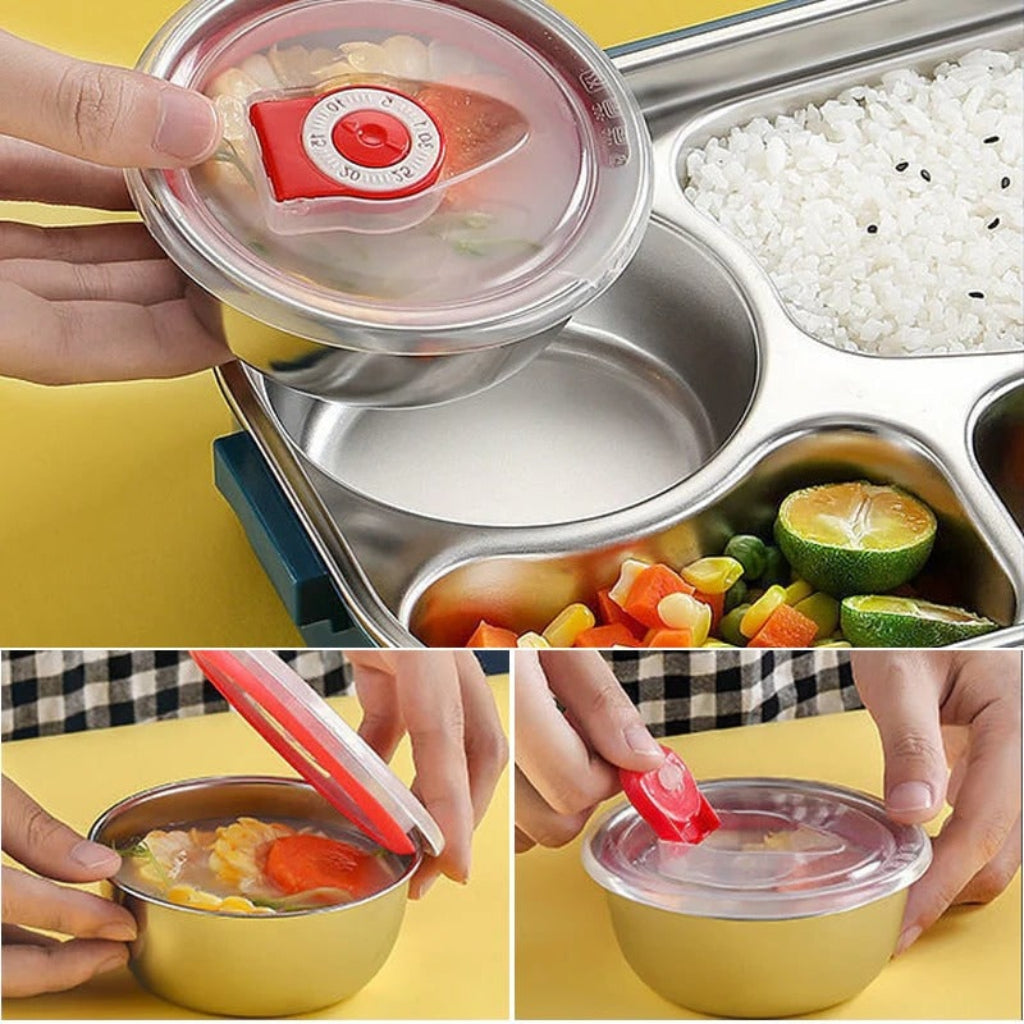 Isolierte Bento-Lunchbox zur Lebensmittelaufbewahrung mit Unterteilungen