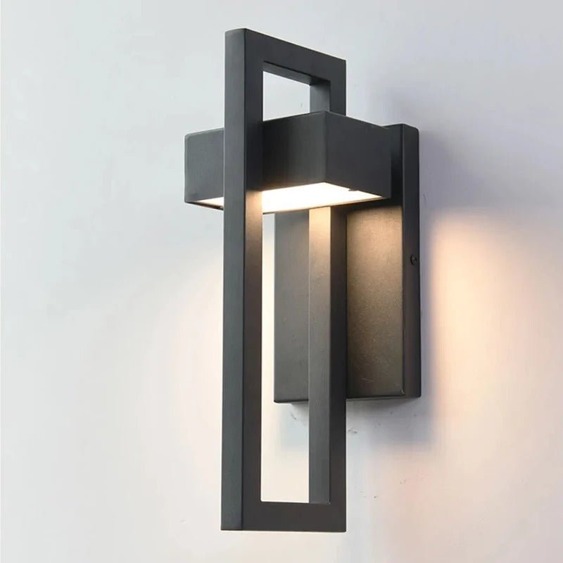 Geometrische rechteckige skandinavische minimalistische Außenwandleuchte aus Aluminium
