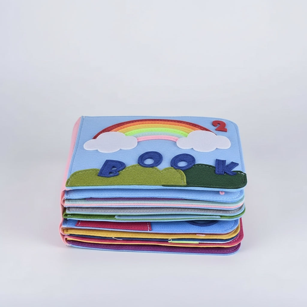 Blød interaktiv Montessori-busy book til skærmfri leg
