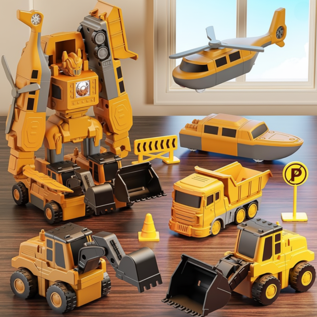 Modulares magnetisches Bauspielzeug-Set mit zusammensteckbaren Fahrzeug-Bausteinen