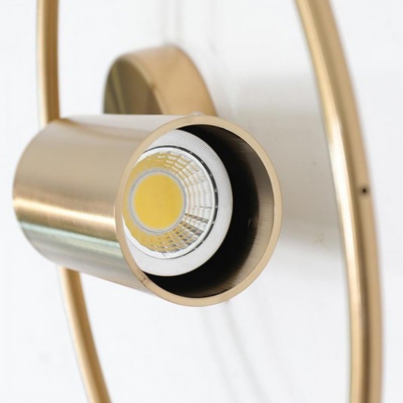 Skulpturale nordische minimalistische drehbare Wandleuchte mit kreisförmigem Ring