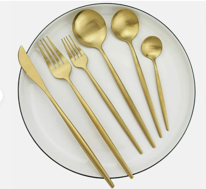 Elegant, minimalistisk og moderne bestiksæt i rustfrit stål