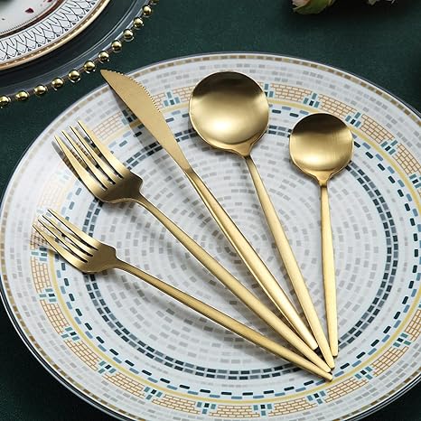 Elegant, minimalistisk og moderne bestiksæt i rustfrit stål