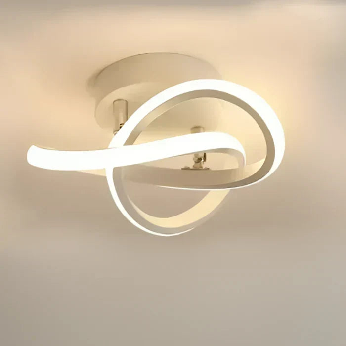Moderne Deckenleuchte aus Aluminium und Acryl mit zwei Ringen und bündiger Montage