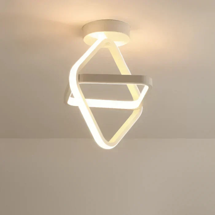 Moderne Deckenleuchte aus Aluminium und Acryl mit zwei Ringen und bündiger Montage