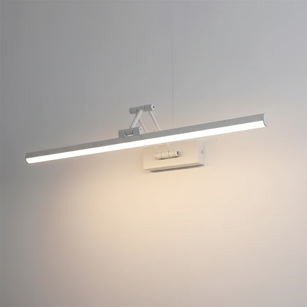 Schlanke Metall-Acryl-Wandleuchte mit Spiegel und Feuchtigkeitsschutz