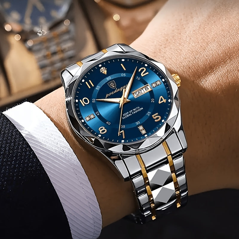 Multifunktionale wasserdichte Sportuhr mit zwei Anzeigen, Chronograph und Alarm