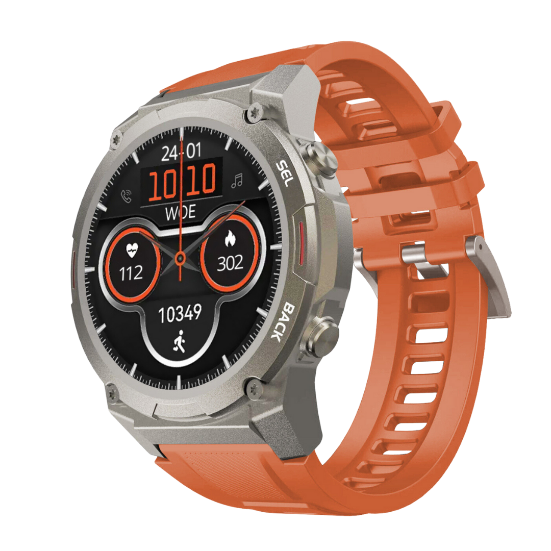 Robuste Fitness-Tracker-Smartwatch mit wasserdichtem Aluminiumgehäuse und AMOLED-Display