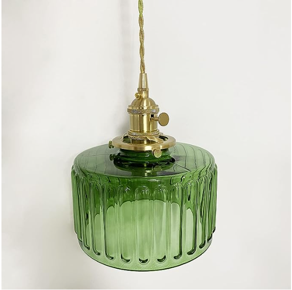 Vintage-Pendelleuchte aus zylindrischem Kristallglas mit verstellbarer Höhe